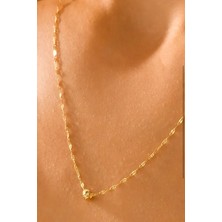 KRAFTIVA JEWELRY 14 Ayar Altın Dorika Toplu Ince Aynalı Zincir Kolye
