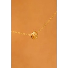 KRAFTIVA JEWELRY 14 Ayar Altın Dorika Toplu Ince Aynalı Zincir Kolye