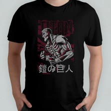 Pixxa Attack On Titan Reiner Armored Titan Unisex %100 Pamuklu Bisiklet Yaka T-Shirt Model 2