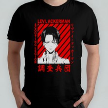 Pixxa Attack On Titan Levi Ackerman Unisex %100 Pamuklu Bisiklet Yaka T-Shirt Model 6