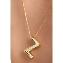 KRAFTIVA JEWELRY 14 Ayar Altın Sade Balon Z Harf Zincir Kolye ,
