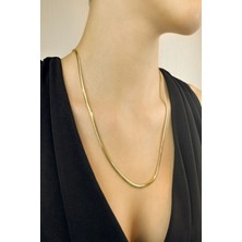 KRAFTIVA JEWELRY 14 Ayar Altın Balık Sırtı Zincir Kolye