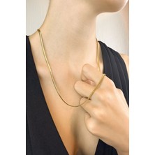 KRAFTIVA JEWELRY 14 Ayar Altın Balık Sırtı Zincir Kolye