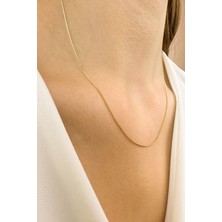 KRAFTIVA JEWELRY 14 Ayar Altın Zarif Küp Zincir Kolye
