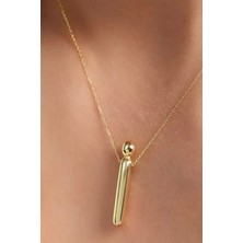 KRAFTIVA JEWELRY 14 Ayar Altın Sade Balon (I) Harf Zincir Kolye , Anneye Eşe Sevgiliye Hediye
