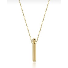KRAFTIVA JEWELRY 14 Ayar Altın Sade Balon (I) Harf Zincir Kolye , Anneye Eşe Sevgiliye Hediye