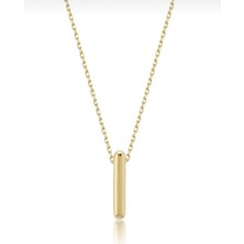 KRAFTIVA JEWELRY 14 Ayar Altın Sade Balon (I) Harf Zincir Kolye , Anneye Eşe Sevgiliye Hediye