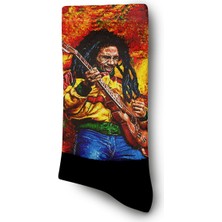 Bob Marley Gitar Renkli Çorap - Unisex