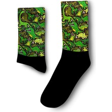Kızgın Timsahlar ve Dinozorlar Çorap - Unisex