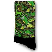 Kızgın Timsahlar ve Dinozorlar Çorap - Unisex