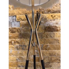 Tripod Modern Gerçek Kuş Tüyü Metal Gold Beyaz Lambader