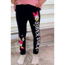 Lacivert Daisy Baskılı Tayt