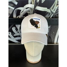 Unisex Beyaz Renk Hayvan Resimli Figürlü Resimli Cap Şapka