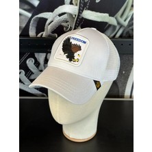 Unisex Beyaz Renk Hayvan Resimli Figürlü Resimli Cap Şapka