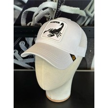 Unisex Beyaz Renk Hayvan Resimli Figürlü Resimli Cap Şapka