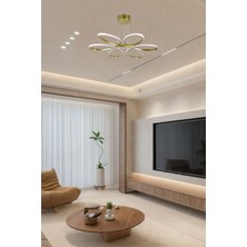 Ey Shop Modern Papatya Eskitme Gold Model 3 Renk (Beyaz & Sarı & Günışığı) Lüks LED Avize