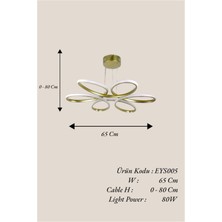 Ey Shop Modern Papatya Eskitme Gold Model 3 Renk (Beyaz & Sarı & Günışığı) Lüks LED Avize