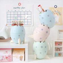 Hongliang Shop C Mavi Stil Kawaii Dinozor Yumurta Kalemlik Makyaj Saklama Kutusu Masaüstü Organizatör Standı Okul Ofis Kırtasiye (Yurt Dışından)