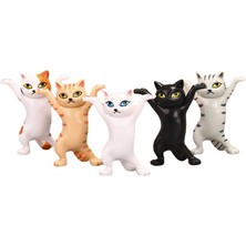 Hongliang Shop C 5 Adet Kedi ve Tabut Stili 5 Adet Japon Kedi Kalemlik Siyah Kedi Tabut Askı Taşıma Sevimli Süs Hayvan Heykeli El Yapımı Ev Dekorasyon Kedi Bebekleri (Yurt Dışından)