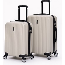 Elatae 2'li Valiz Seti Orta Boy - Kabin Boy Bej 1020