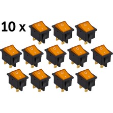 BRK 01 YSN 30*22MM Siyah Gövde 2no Işıklı Terminalli 0-1 Baskılı Sarı 25A Serisi Anahtar (10 Adet)
