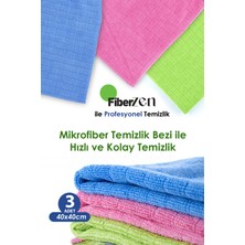 FiberZen Mutfak Temizlik Bezi | Süper Emici Mikrofiber | Leke Tutmaz | 40X40CM | 3lü Takım