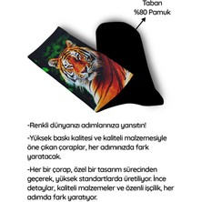 Tabanaltı Pamuk Kaplan Baskılı Çorap -  Unisex
