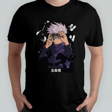 Pixxa Jujutsu Kaisen Satoru Gojo Unisex %100 Pamuklu Bisiklet Yaka T-Shirt Model 8