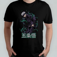 Pixxa Jujutsu Kaisen Satoru Gojo Unisex %100 Pamuklu Bisiklet Yaka T-Shirt Model 10