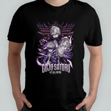 Pixxa Jujutsu Kaisen Satoru Gojo Unisex %100 Pamuklu Bisiklet Yaka T-Shirt Model 15