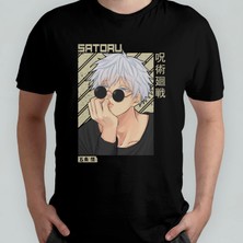 Pixxa Jujutsu Kaisen Satoru Gojo Unisex %100 Pamuklu Bisiklet Yaka T-Shirt Model 23