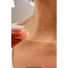 KRAFTIVA JEWELRY 14 Ayar Sarı Gold Altın Halat Burgu Zincir Kolye