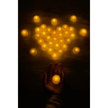 3 Adet Ledli Mum Tealight Mum LED Işıklı Dumansız Pilli LED Mum Süsleme Hediye Dekor Yılbaşı