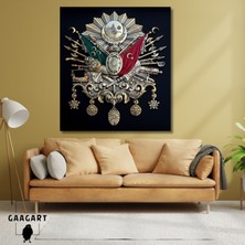 Tekli Kare Kanvas Osmanlı Tuğrası Amblemi