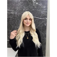 Fenomen Peruk Gerçek Saç Dokusunda Platin Su Dalgalı Peruk