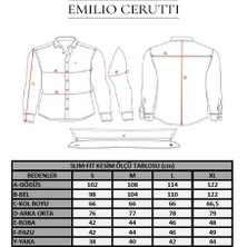 Emilio Cerutti Lacivert Desenli Slim Fit Uzun Kollu Erkek Gömlek