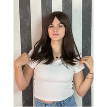 Fenomen Peruk Lansman Özel Kahve Tonu Perçemli Peruk