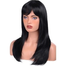 Fenomen Peruk  Özel Siyah Perçemli Düz Peruk