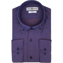 Emilio Cerutti Mor Slim Fit Uzun Kollu Erkek Gömlek