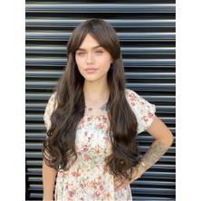 Fenomen Peruk Koyu Kahve Perçemli Maşa Dalgalı Peruk