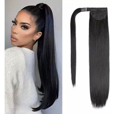 Fenomen Peruk Luxury Düz Siyah At Kuyruğu