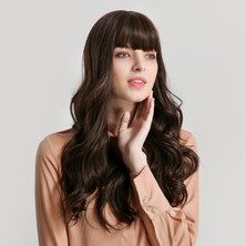 Fenomen Peruk  Kahve Dalgalı Perçemli Peruk Model