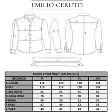 Emilio Cerutti Beyaz Mavi Desenli Klasik Kesim Uzun Kollu Erkek Gömlek