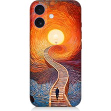 Teknomeg Apple iPhone 16 Uyumlu Işıklı Yol  Desenli Silikon Kılıf