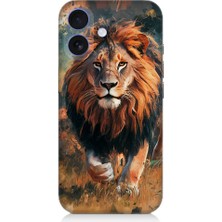 Teknomeg Apple iPhone 16 Plus Uyumlu Aslan Portresi  Desenli Silikon Kılıf