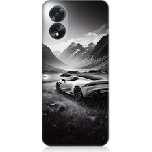 Teknomeg Oppo A38 Uyumlu Dağ Yolunda Araba  Desenli Silikon Kılıf