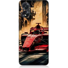Teknomeg Oppo A38 Uyumlu Formula Araba  Desenli Silikon Kılıf