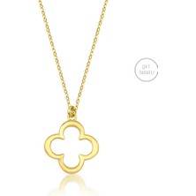 Kairos Jewelry 14 Ayar Altın Yeşil Mineli Çift Taraflı Yonca Kolye
KRS-N147-14GNZ