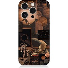 Teknomeg Apple iPhone 16 Pro Max Uyumlu Uzay Posterleri  Desenli Silikon Kılıf
