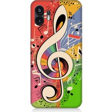 Teknomeg Nothing Phone 2 Uyumlu Renkli Nota  Desenli Silikon Kılıf